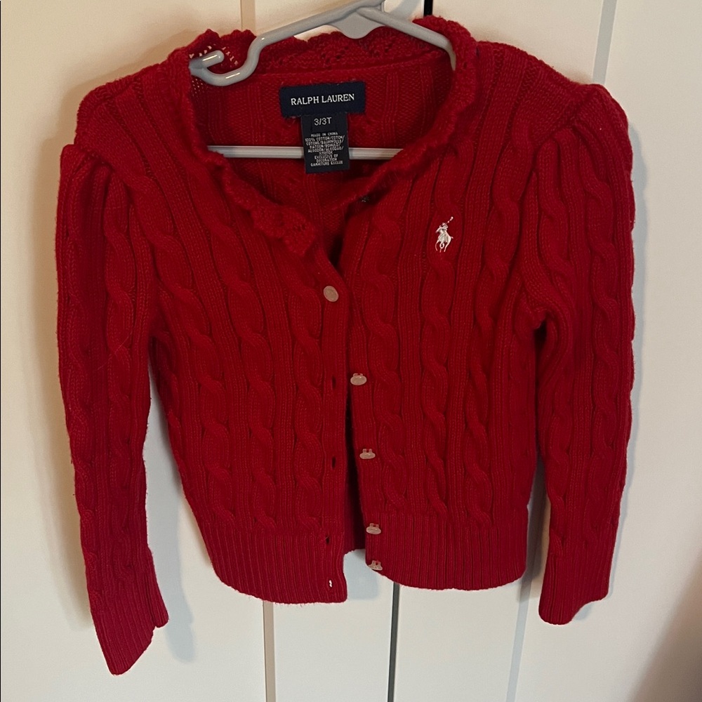 Ralph Lauren Cable Ruffle sweater